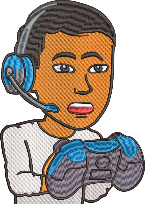 Gaming boy embroidery designs