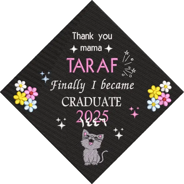 Free Creative Embroidery Graduation Cap