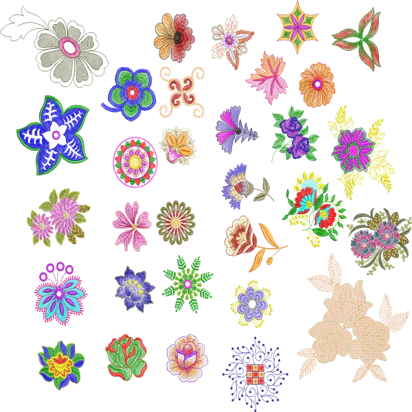Embroidery Elements Set Collection