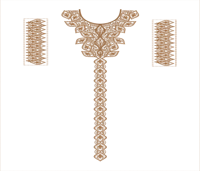 Long dress embroidery design