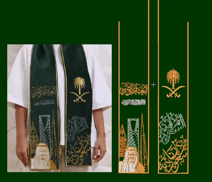 national holiday scarf embroidery