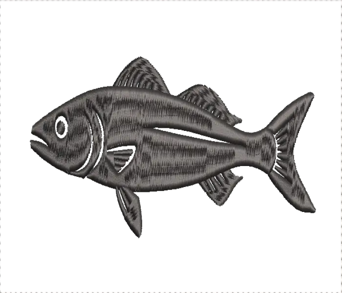 Black fish logo Embroidery Design for EMB  instant download WilcomStock