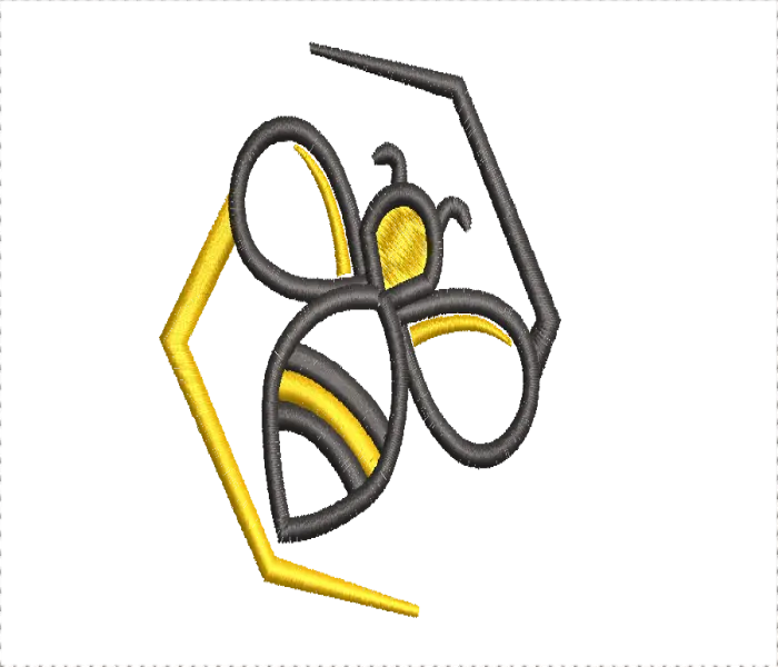 honeybee abstract symbol embroidery designs