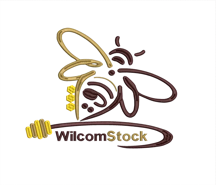 honey bee embroidery Bee Logo and Symbol  customizing emb file by wilcomstock