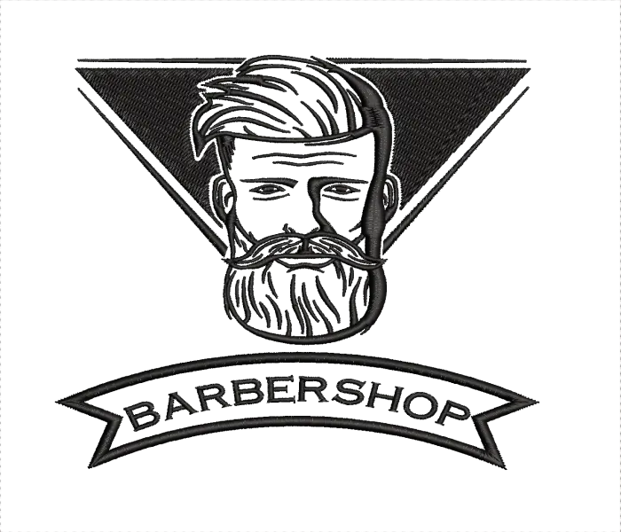 Barbershop and Salon Business Logo Customize Template Embroidery Design EMB Instant Download