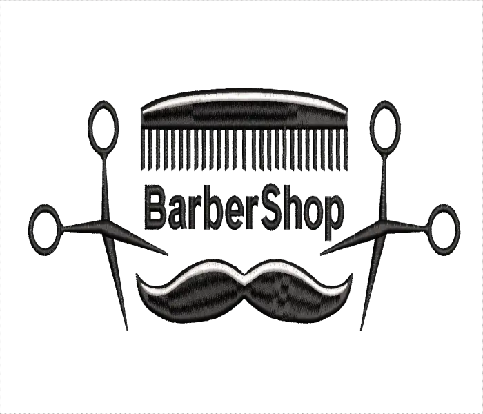 Barbershop Business Logo Customize Template Embroidery Design EMB Instant Download