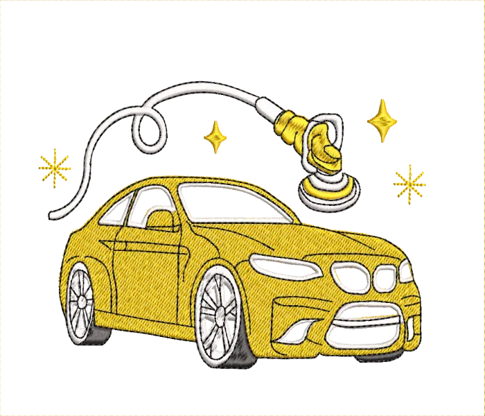 Car detailing logo embroidery design