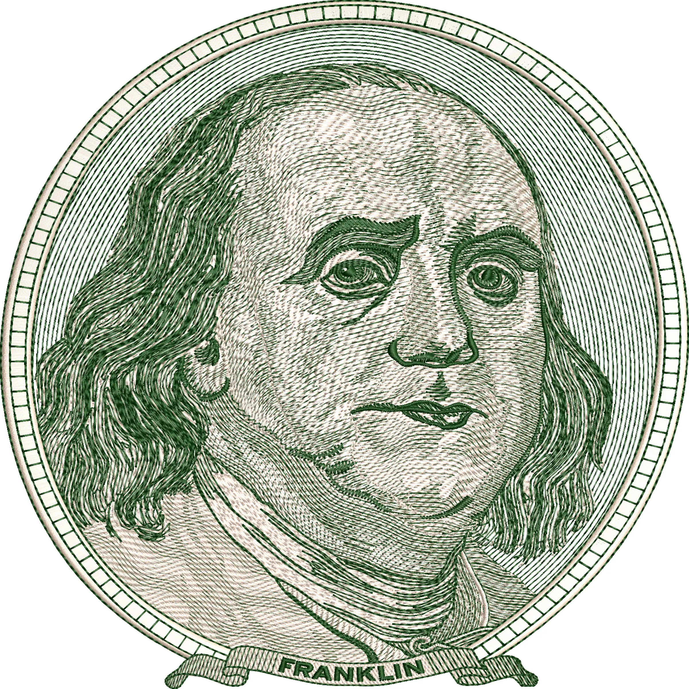 Benjamin Franklin Embroidery design | Wilcomstock